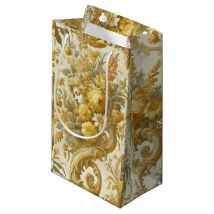 Sacola Para Presentes Pequena Culpa do Travesseiro Dourado - Barroco Floral