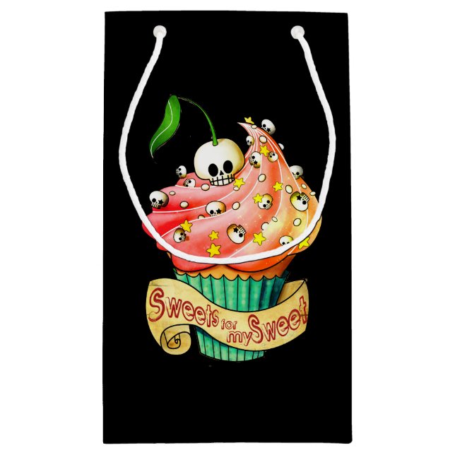 Sacola Para Presentes Pequena Cupcake doce e mortal (Verso)