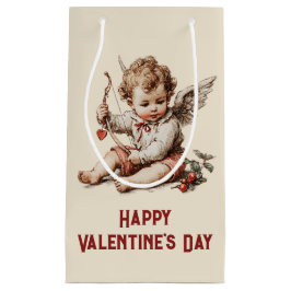 Sacola Para Presentes Pequena Cupido Antigo com Arco de Coração