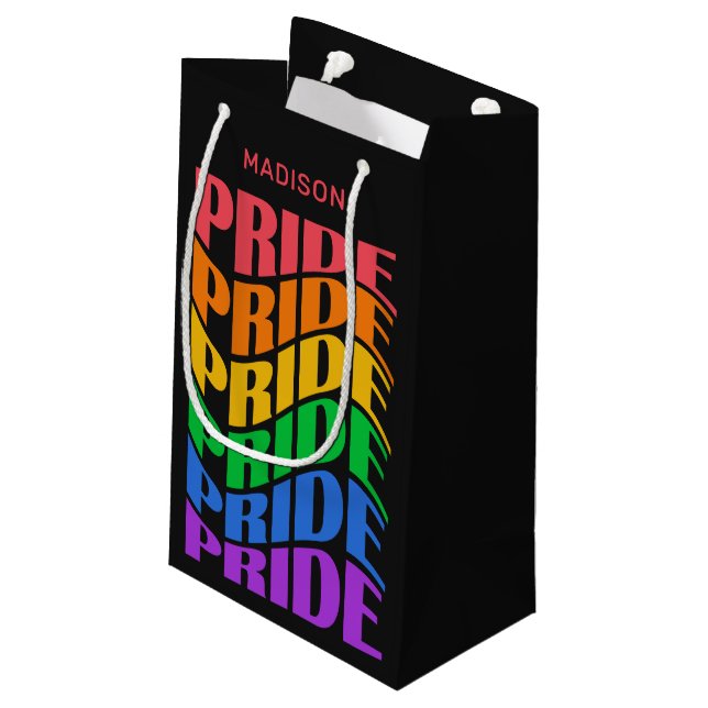 Sacola Para Presentes Pequena Custom Name Pride (Verso inclinado)