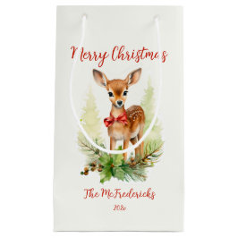 Sacola Para Presentes Pequena Cute Christmas Reindeer