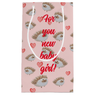 Sacola Para Presentes Pequena Cute Hedgehog com padrão