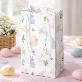 Sacola Para Presentes Pequena Cute Pastel Easter Bunny Spring