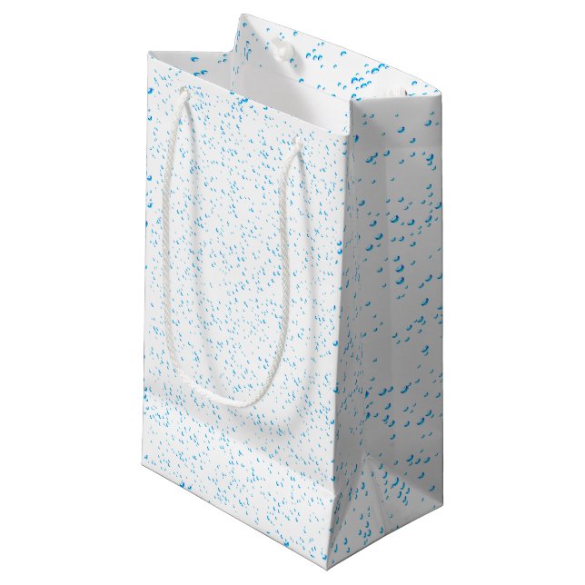 Sacola Para Presentes Pequena Cyan Rain Glossy Gift Bag (Frente inclinada)