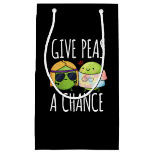 Sacola Para Presentes Pequena Dá Às Ervilhas Uma Chance Engraçada Hippie Peas Pu