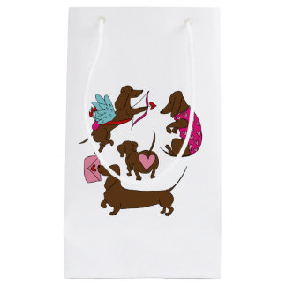 SACOLA PARA PRESENTES PEQUENA DACHSHUNDS CUPID