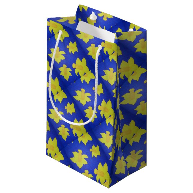 Sacola Para Presentes Pequena Daffodils Pop Art Blue (Frente inclinada)