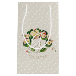 Sacola Para Presentes Pequena Daisies Wreath com Monograma e Nome para Personali