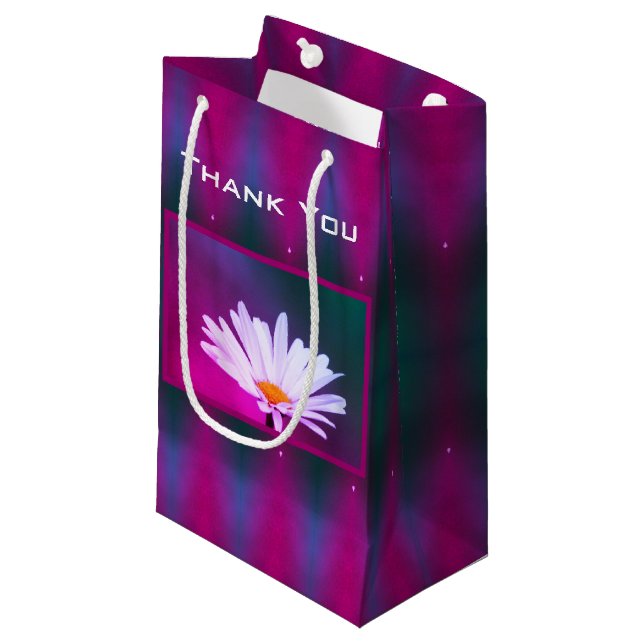 Sacola Para Presentes Pequena Daisy com Turquoise (Frente inclinada)