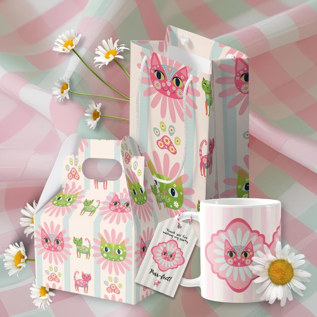 Sacola Para Presentes Pequena Daisy Gatinho Face Purr-fect Birthday (Criador carregado)