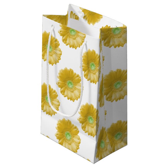 Sacola Para Presentes Pequena Daisy gerbera amarela (Frente inclinada)