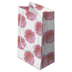 Sacola Para Presentes Pequena Daisy gerbera rosa pálido