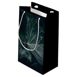 Sacola Para Presentes Pequena Dark Ivy Leaf Nature Foto