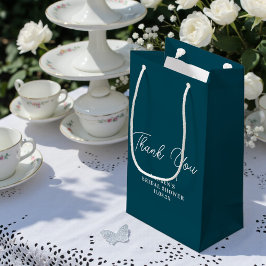 Sacola Para Presentes Pequena Deep Teal Minimalist Bridal Shower Thank You