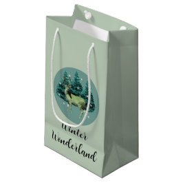 Sacola Para Presentes Pequena Deer Winter Wonderland Gift Bag