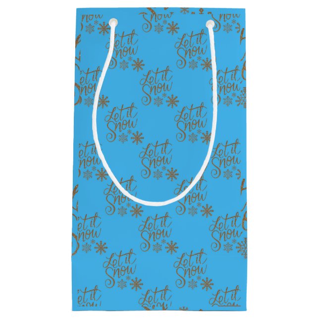 Sacola Para Presentes Pequena "Deixe-o nevar" (Frente)