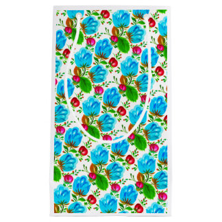 Sacola Para Presentes Pequena Dekorative blaue Tulpen