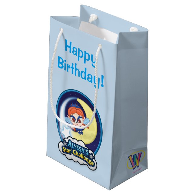 Sacola Para Presentes Pequena Desafio da estrela de Alyssa (Verso inclinado)