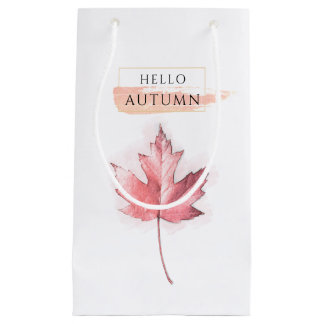 Sacola Para Presentes Pequena Desenho de Folha de outono Elegante e Trendy