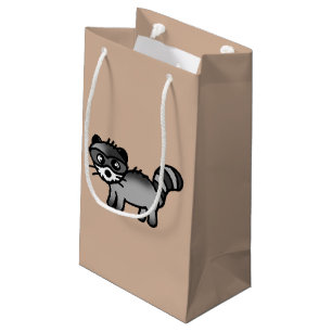 Sacola Para Presentes Pequena desenhos animados adoráveis do animal do guaxinim