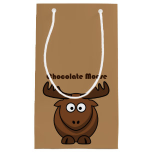 Sacola Para Presentes Pequena Desenhos animados dos alces do chocolate