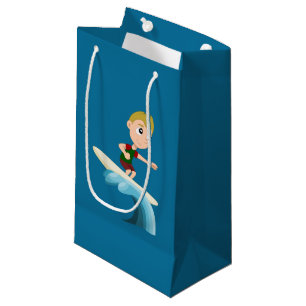 Sacola Para Presentes Pequena Desenhos animados surfando da criança