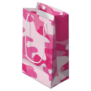Sacola Para Presentes Pequena Design cor-de-rosa e branco de Camo