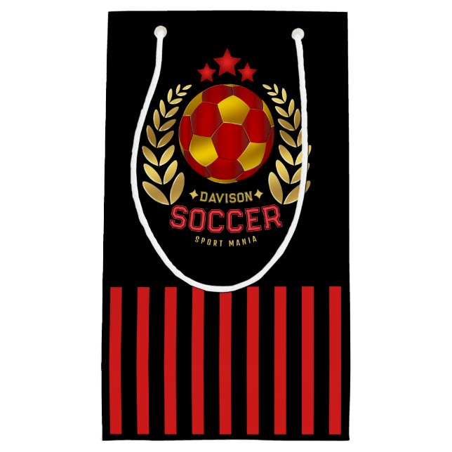 Sacola Para Presentes Pequena Design de Brasão de Futebol (Frente)