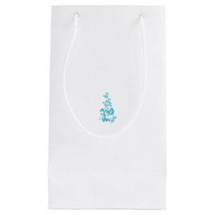 Sacola Para Presentes Pequena Design de decoração de turquesa média, azul escura