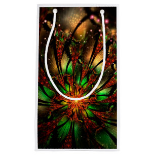 Sacola Para Presentes Pequena design de flor fractal abstrato.