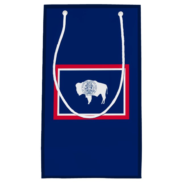 Sacola Para Presentes Pequena Design de Sinalizador do Estado de Wyoming (Frente)