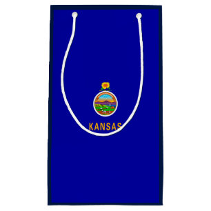 Sacola Para Presentes Pequena Design de Sinalizador do Estado do Kansas