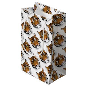 Sacola Para Presentes Pequena Design do impressão da cabeça do tigre