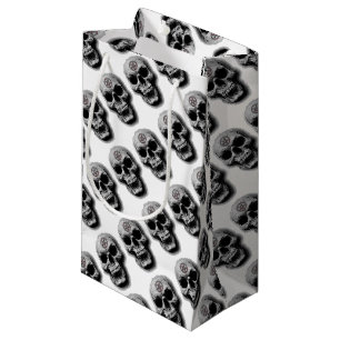 Sacola Para Presentes Pequena Design mau satânico do crânio