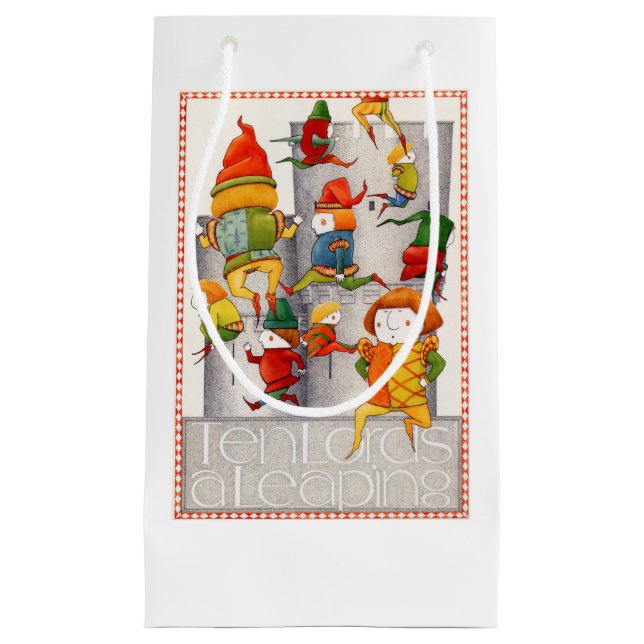 Sacola Para Presentes Pequena DEZ SENHORAS, UM Saco Pequeno, LEVANTADO (Frente)