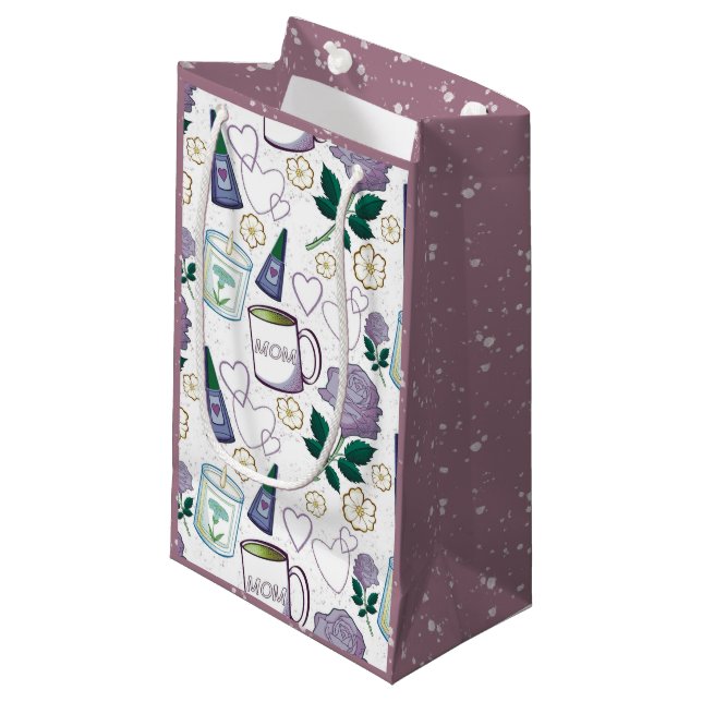 Sacola Para Presentes Pequena Dia das Mães Lavanda (Frente inclinada)