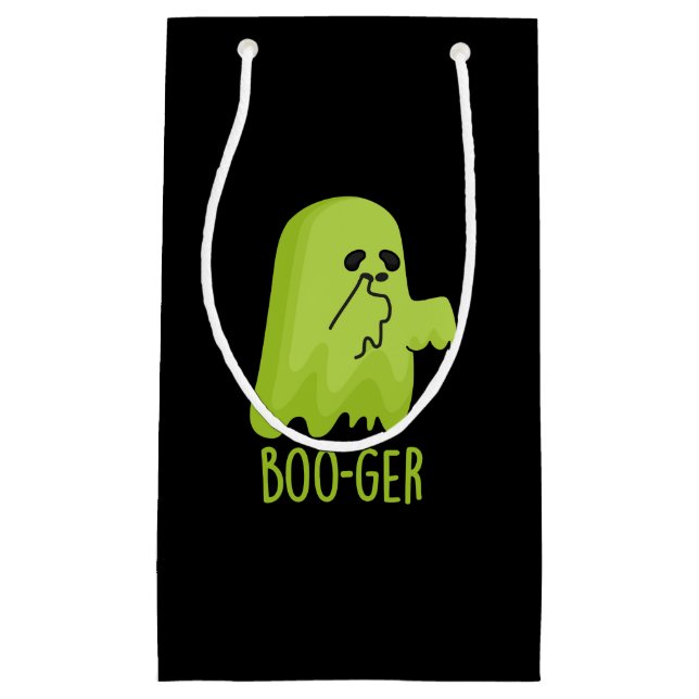 Sacola Para Presentes Pequena Dia de as Bruxas engraçado Boo-ger Booger Ghost Pu (Frente)