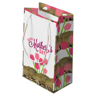 Sacola Para Presentes Pequena Dia de as mães com etiqueta