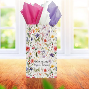 Sacola Para Presentes Pequena Dia de as mães de flores silvestres