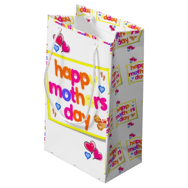Sacola Para Presentes Pequena Dia de as mães Gift Bag (Verso inclinado)