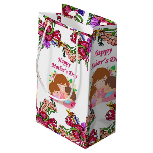Sacola Para Presentes Pequena Dia de as mães Gift Bag (Verso inclinado)