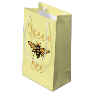 Sacola Para Presentes Pequena Dia de as mães Presente Dourada Rainha Bee