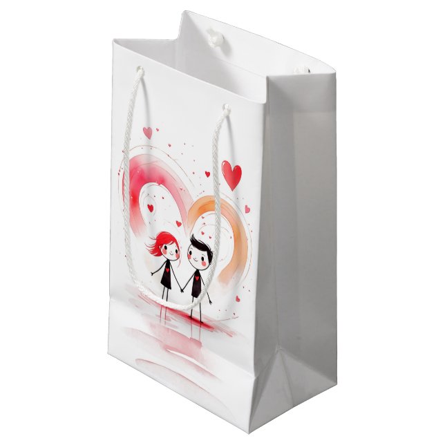 Sacola Para Presentes Pequena Dia de os namorados 2025 (Frente inclinada)