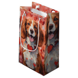 Sacola Para Presentes Pequena Dia de os namorados de cão Brittany