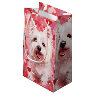 Sacola Para Presentes Pequena Dia de os namorados de Terrier Branco de West High