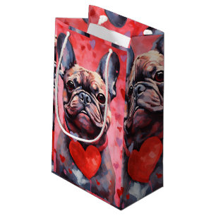 Sacola Para Presentes Pequena Dia de os namorados francês Buldogue