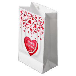 Sacola Para Presentes Pequena Dia de os namorados Red Confetti Hearts Gift Bags