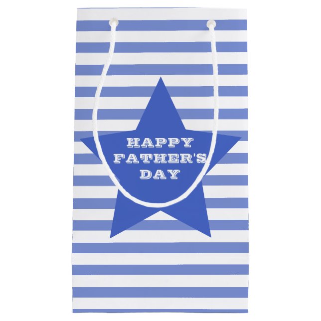 Sacola Para Presentes Pequena Dia de os pais Feliz | Blue Star & Stripes Gift Ba (Frente)