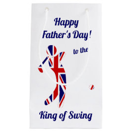 Sacola Para Presentes Pequena Dia de os pais Rei do Swing-Union Jack Flag Golfer