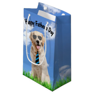 Sacola Para Presentes Pequena Dia dos Pais com Golden Retriever